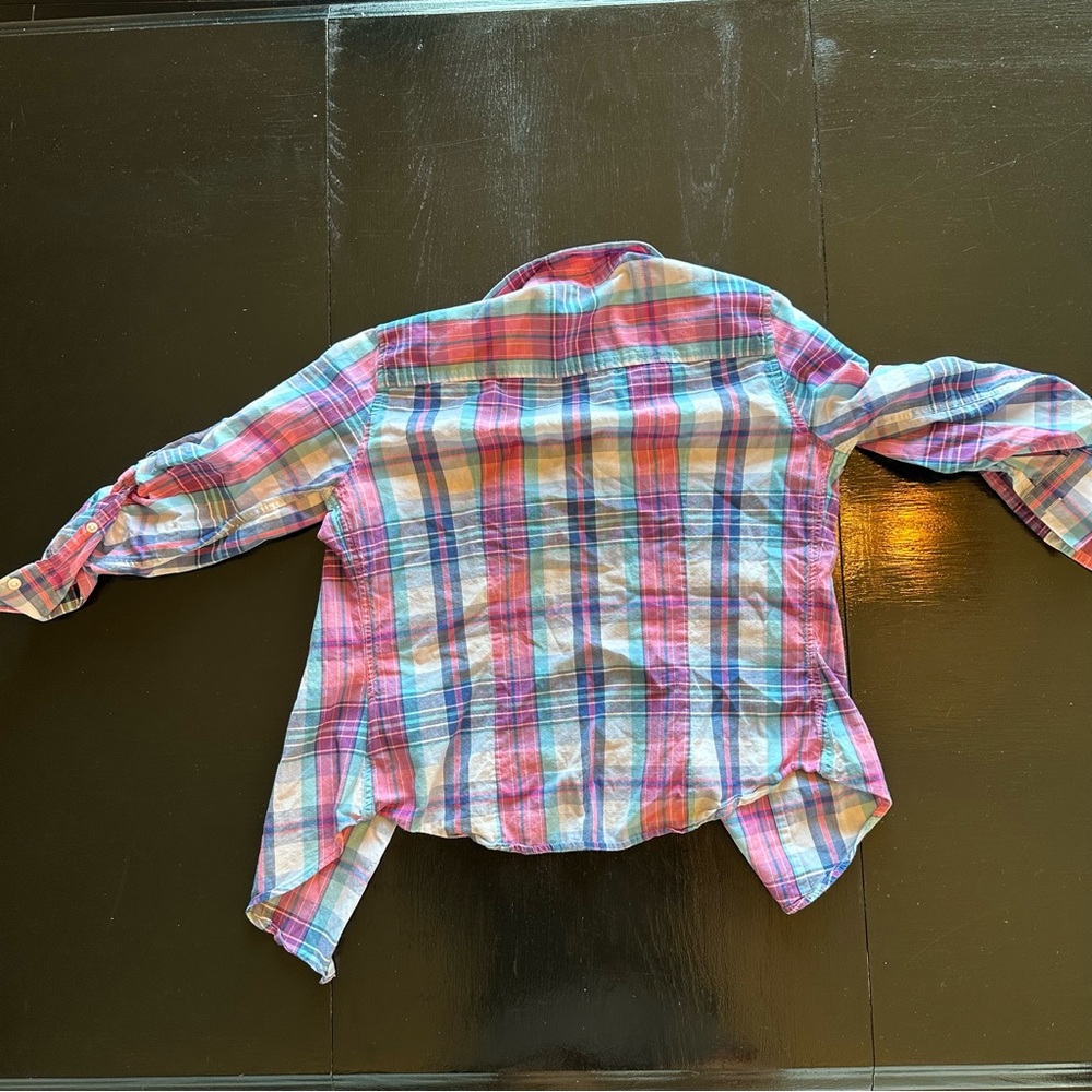 Vintage Retro Iconic Brooks Brothers Blue and Pink Y2K Button Down Size 6P - Picture 8 of 9